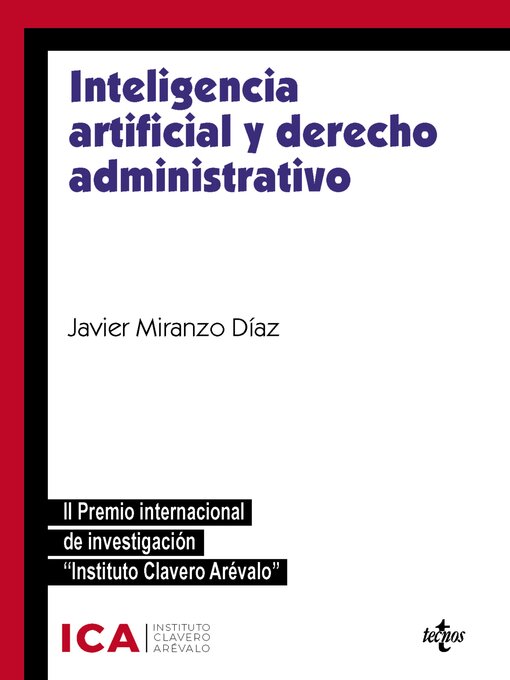 Title details for Inteligencia artificial y derecho administrativo by Javier Miranzo Díaz - Wait list